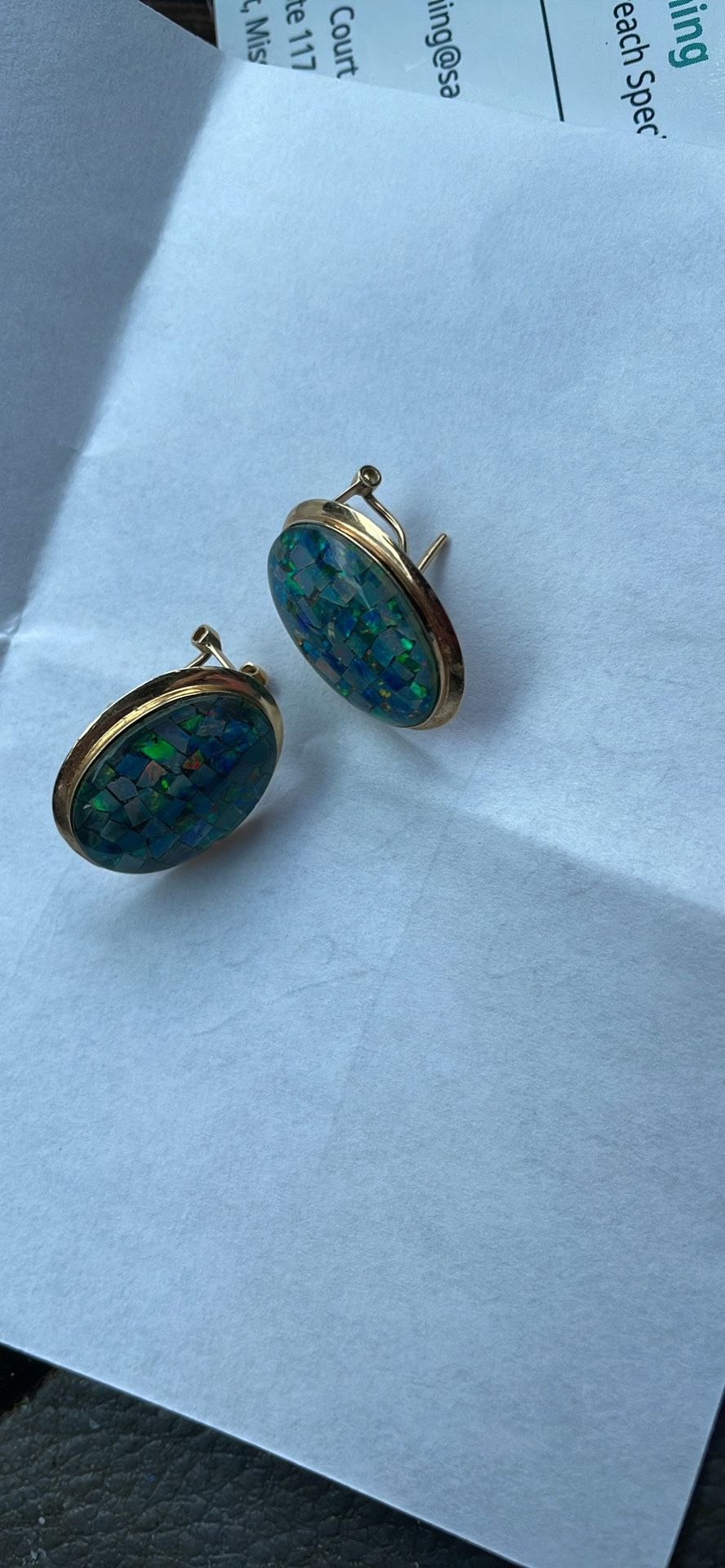 10 Kt Gold Opal Earrings