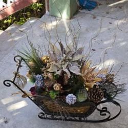 Handmaid Holiday Front Door Decor Sled or Inside Holiday Decor  