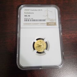 2026P Australia G$15 Gold Kookaburra 1/10th MS70 NGC