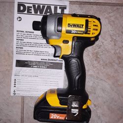 DeWalt 20 Volt Max Dcf885 Quarter Inch Hex Impact Driver With 2.0 Amp Hour Battery And Belt Clip