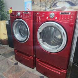 LG SET STEAM WASHER AND ELECTRIC DRYER WITH WARRANTY 