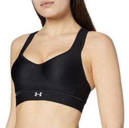 Under Armour Women's Warp Knit High Impact Sports Bra, Black/Reflective 🌿 Size 35DD 🌿 $20