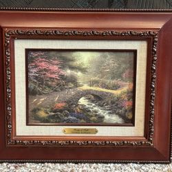 Thomas Kinkade "Bridge of Faith" Framed Accent Print w/ COA