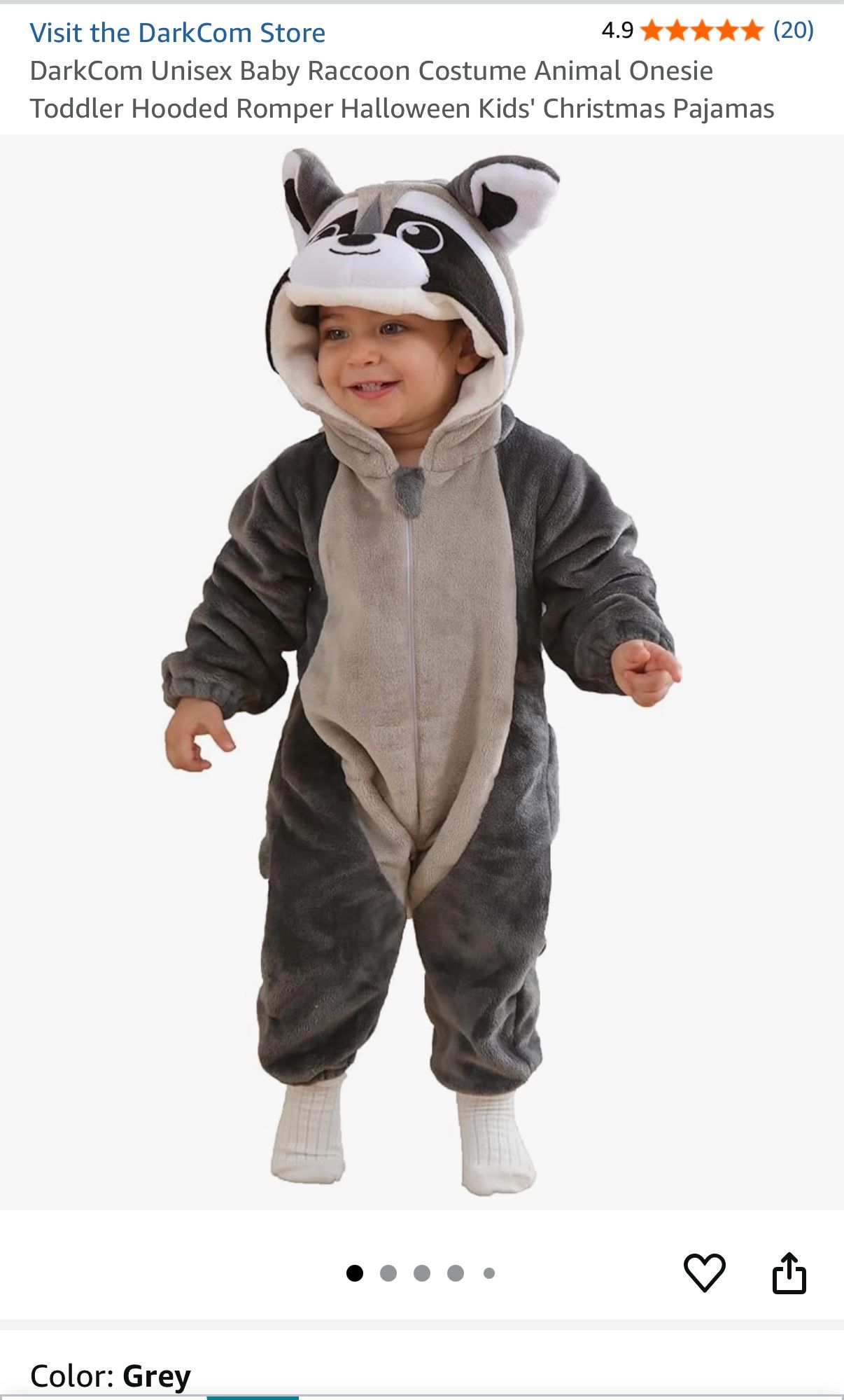 Toddler raccoon Costume