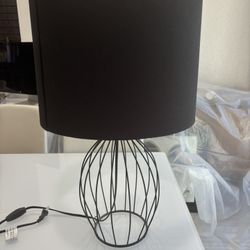 Two Modern Black Wire Lamps 