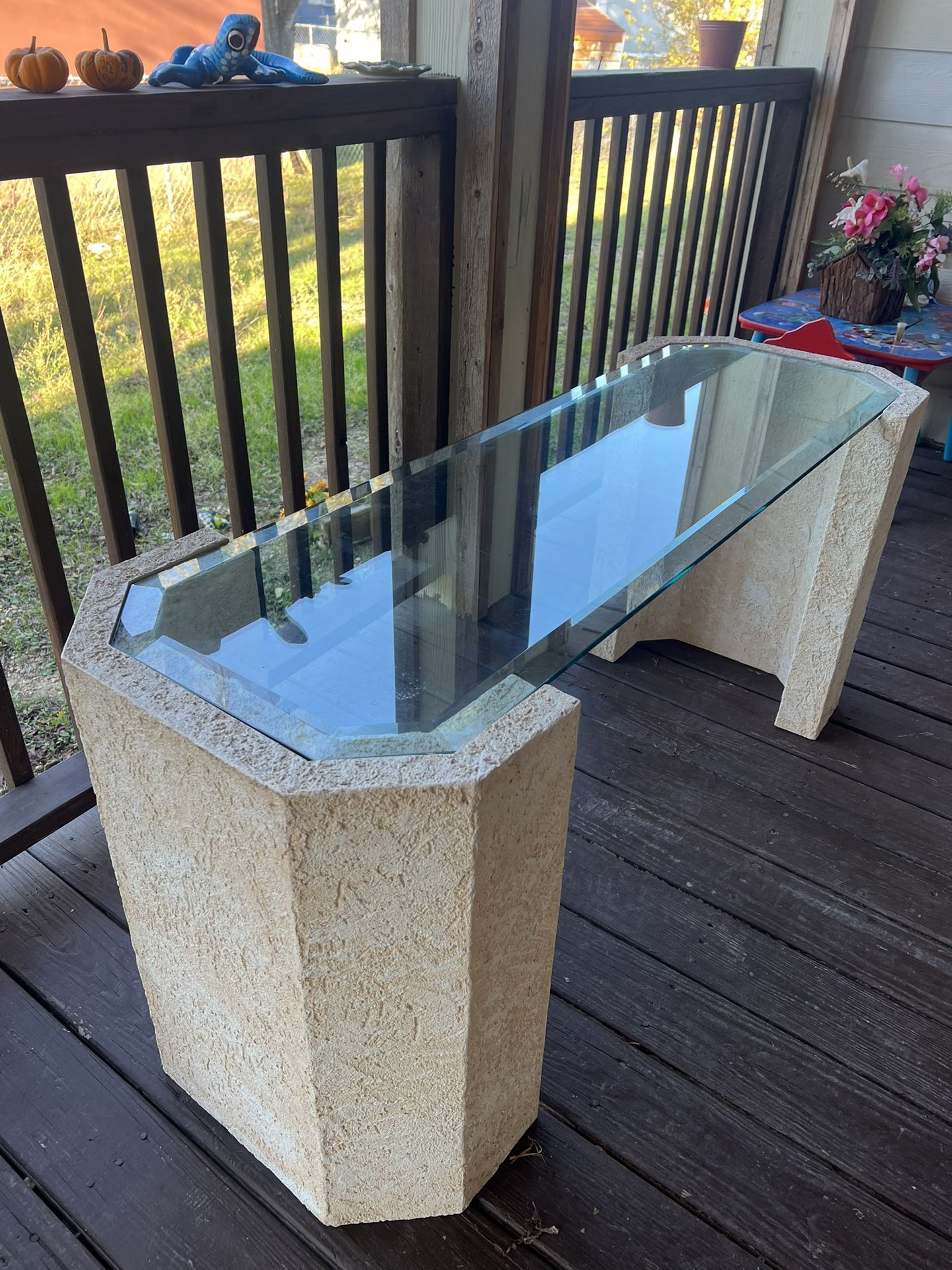 Mid Century Modern Lane Octagonal Glass Coffee Table – 1457 08