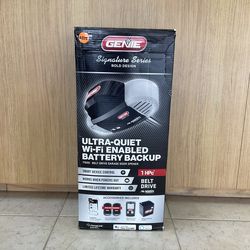 GENIE SIGNATURE SERIES BOLD DESIGN ULTRA-QUIET Wi-Fi ENABLED BATTERY BACKUP 7155D BELT DRIVE GARAGE DOOR OPENER.