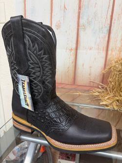 NEW SQUARE TOE COWBOY BOOTS BLACK ALL SIZES AVAILABLE