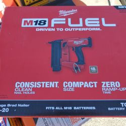 MILWAUKEE  18 GAUGE BRAND NAILER  TOOL ONLY $230
