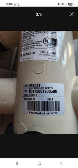 Pentair 263081 DE Fullfloxf Backwash Valve