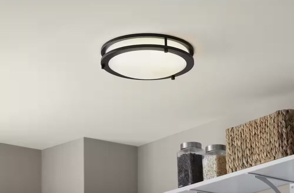 Matte Black 12-Inch Flush Mount Light