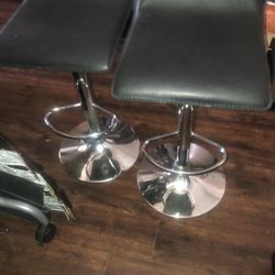 2 Bar Stools Adjustable Heights