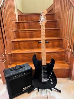 Squier Stratocaster II (RARE/MADE IN KOREA) W/ Crate Guitar Amp