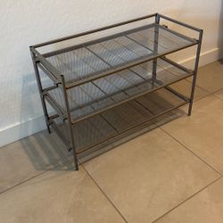 Three Tier Iron Mesh Shoe Rack