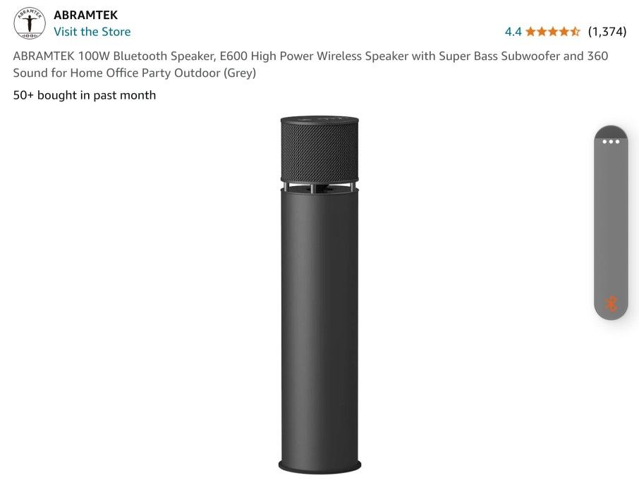 Qty 1 ABRAMTEK 100W Bluetooth Speaker, E600 High Power Wireless
