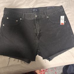 Gap Black Denim Stride Shorts 