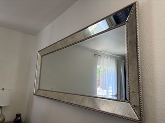 Beaded mirror and 2 nightstands