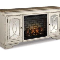 Realyn 74" TV Stand with Electric Fireplace