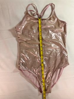 Girls Wonder Nation Metallic Pink Leotard Size L (10-12)