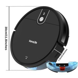 VersLife 2 In 1 Cordless Vacuum Cleaner, Type C Rechargeable Robot Vacuum Cordless Cleaner for Hard Floor, Wooden Floor, Carpet Cleaning, Household Ap