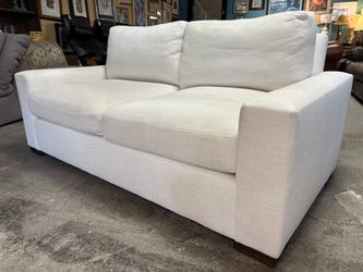 RESTORATION HARDWARE Maxwell White Fabric 2-Cushion Sofa