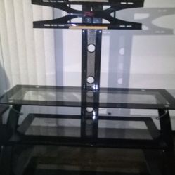 2 Story Glass Tv Stand With The Mount Connected