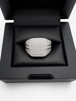 925 Sterling Silver 2.25CT MOISSANITE Pave Cluster Men’s Ring Size 10 or 11