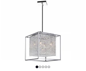 CWI Lighting Cube 5-Light Crystal Pendant Light in Chrome Finish