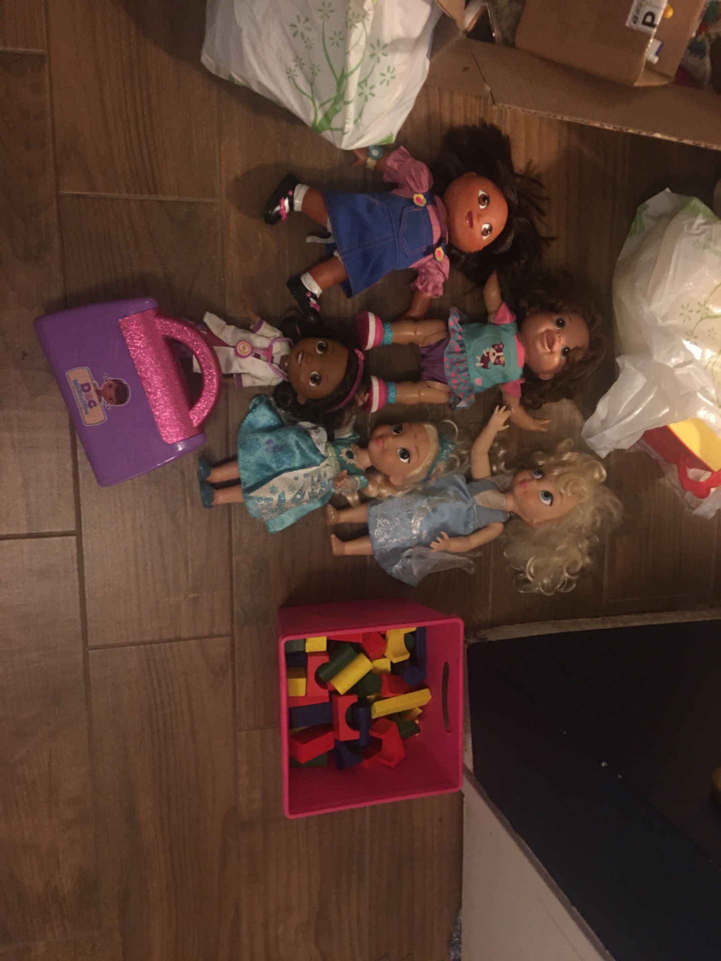 Dolls and blocks