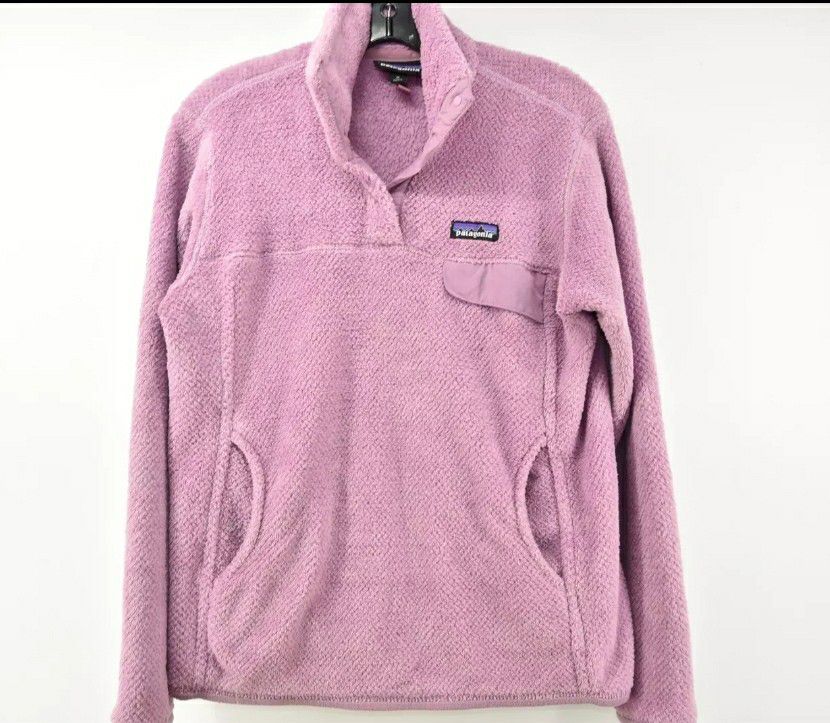 Patagonia Women's Synchilla Snap T Pink Lavender 1/4 Button Pullover Fleece Size M
