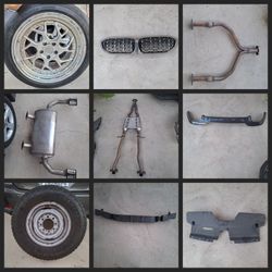 Car Parts Lot – Exhaust, Rims, Diffuser, Grilles & More – $200 OBO - TAKE IT ALL

Cleaning out space after a storage unit pickup — got a solid mix of 
