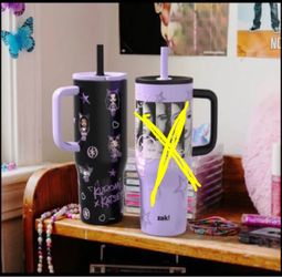 Katseye x Kuromi water tumbler with straw