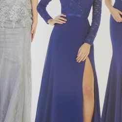 New! Flattering, Cobalt Blue Prom Or Formal Gown, Ladies Size 10-12]