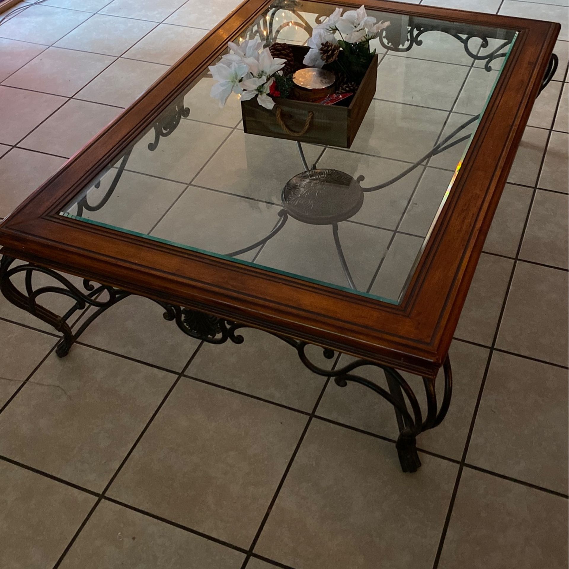 Glass Iron Coffee Table