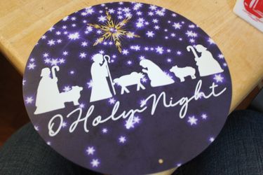 Purple O Holy Night 8" Aluminum Sign