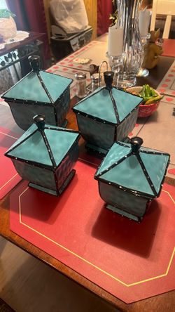 Beautiful turquoise canisters