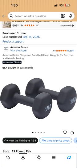 15LB Dumbbells Set of 2