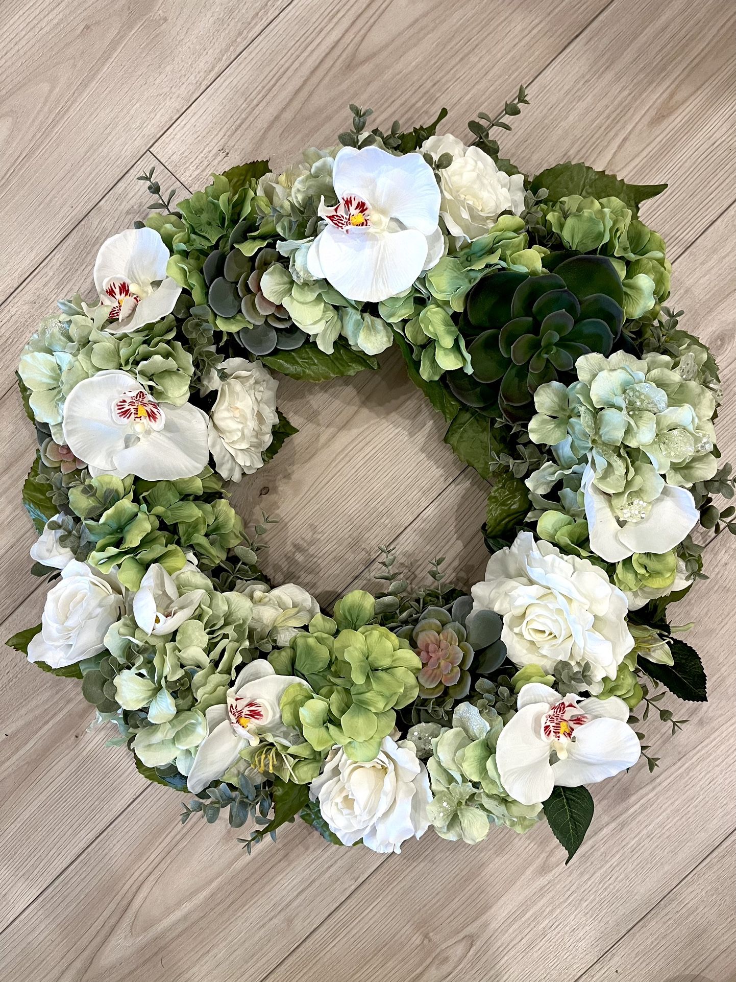 Faux Floral Wreath 20 Inches 