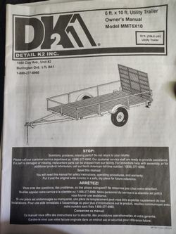 New DK2 6x10 foot trailer never used