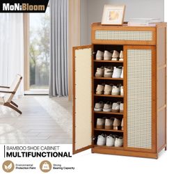 MONIBLOOM Shoe Storage - 8 Tiers 2 door - Brown