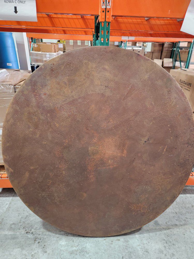 64" Hand Hammered Copper Round Table/12 Chairs 