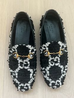 Gucci Horsebit GG Tweed Loafers