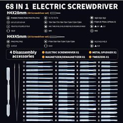 Electric Screwdriver Power Screwdriver 68 in 1 Electric Screwdriver Mini Electric Screwdriver Precision