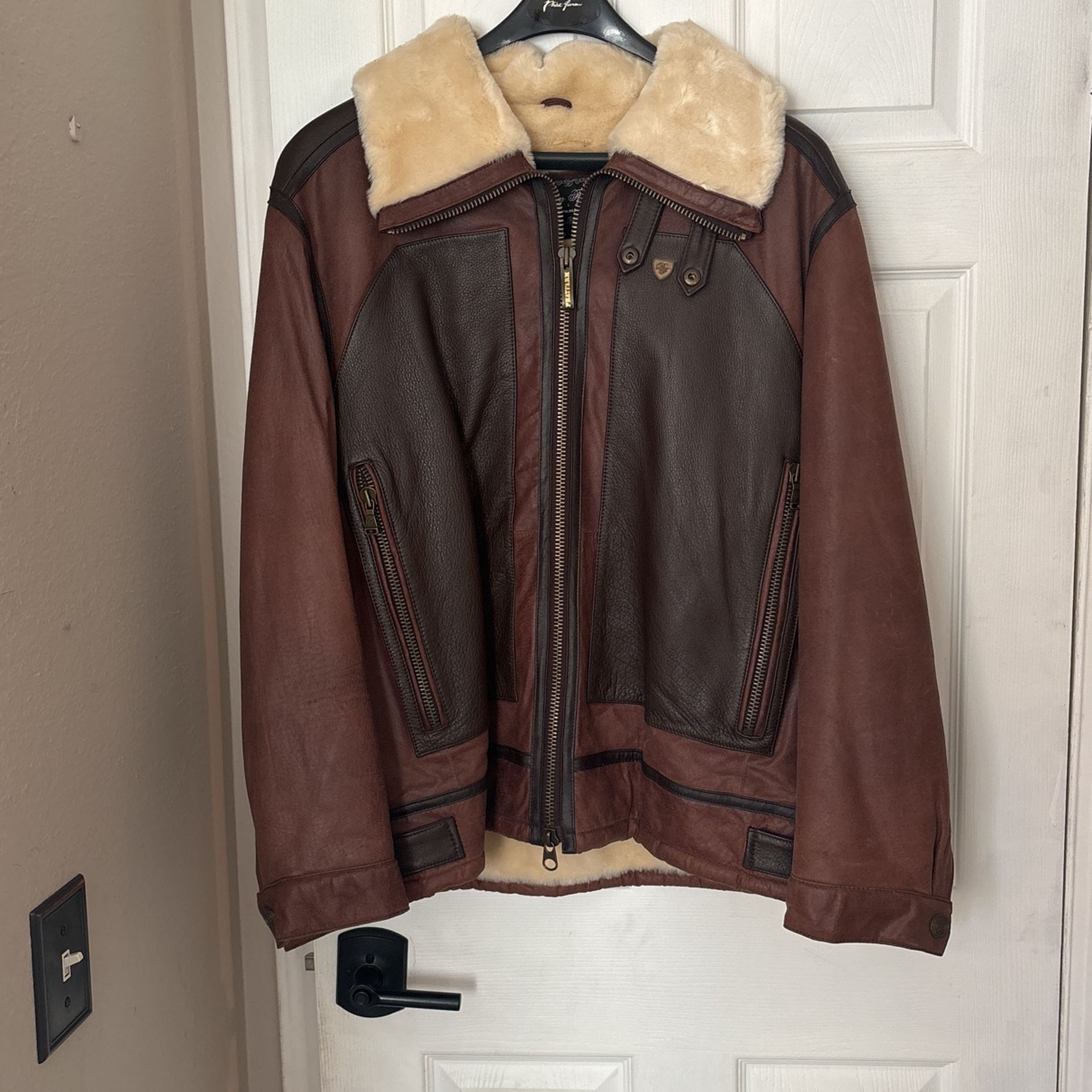 Men’s XL Leather Bomber Jacket