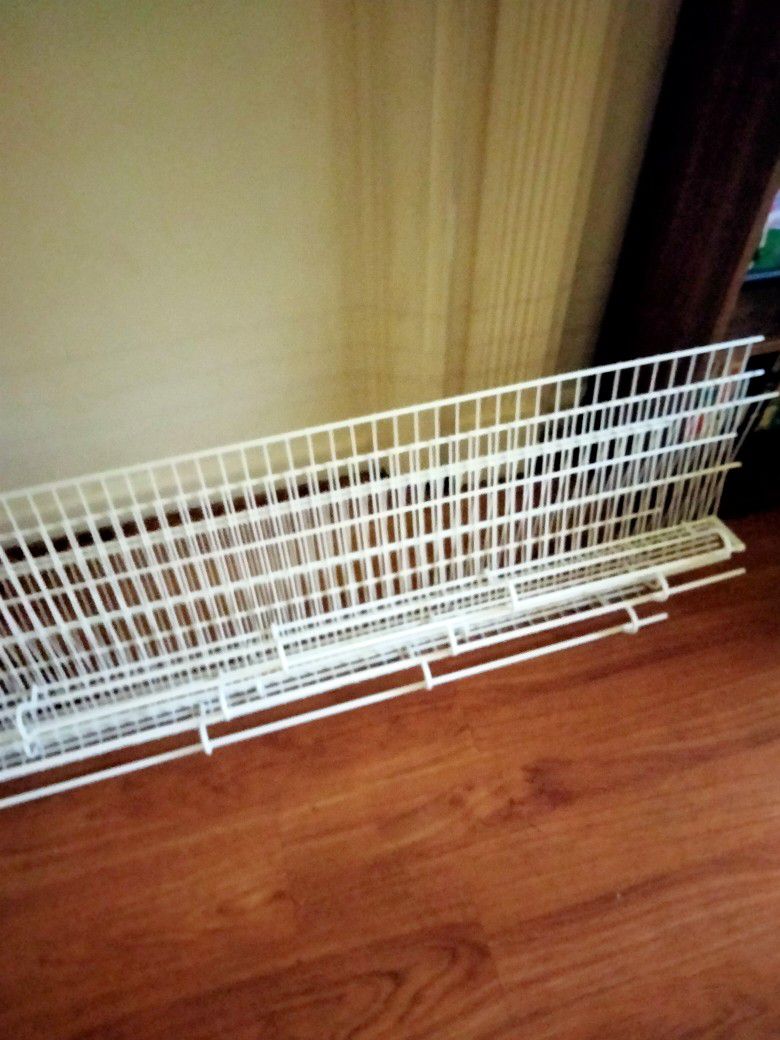 48 Inch By 12 Inch White Wire Shelving With All End Pieces, And STILL LIKE NEW!!! 