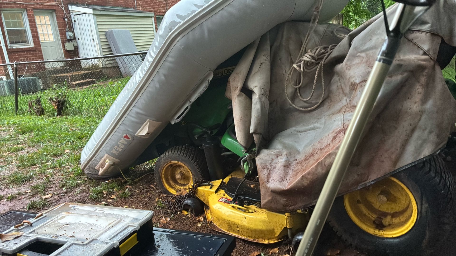 John Deer X320 For Sale And Apex Boat On Top