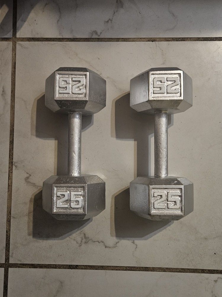 Two 25lbs Dumbbells Like New