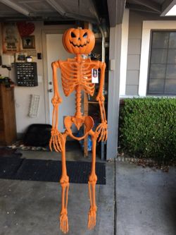 60” Posable Pumpkin Skeleton Halloween Decorative Mannequin Hyde & EEK