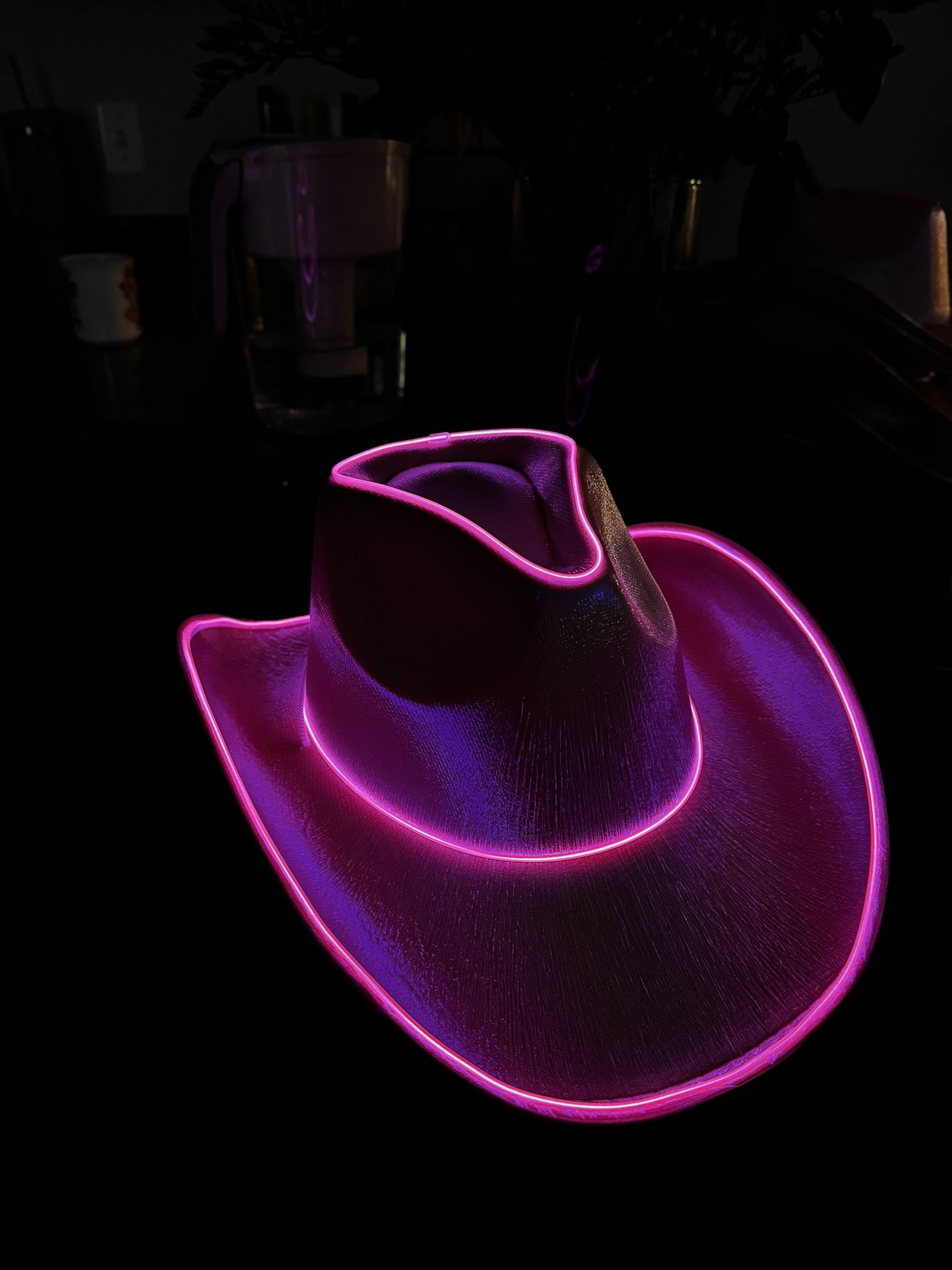 LED PINK COWBOY HAT 