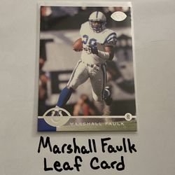 Marshall Faulk Indianapolis Colts Hall of Fame RB Leaf Card. 